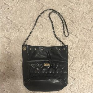 Moschino Black Quilted Leather Shoulder Bag